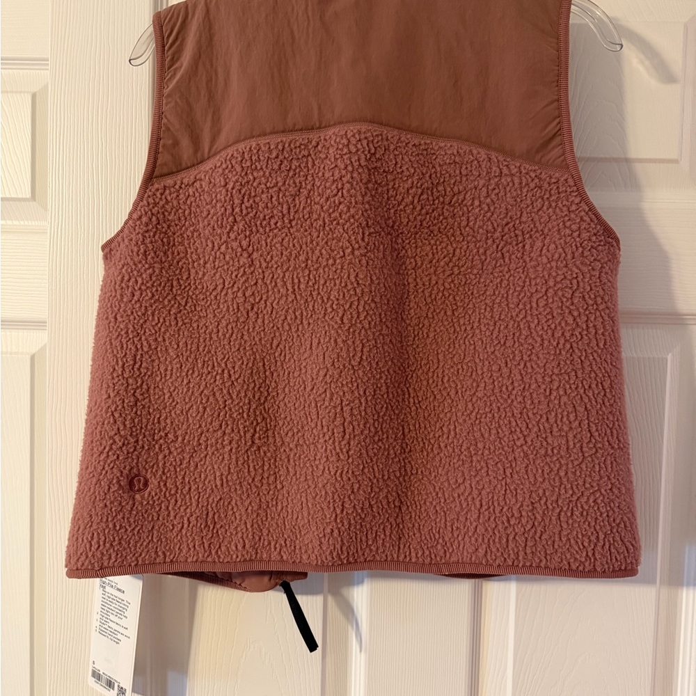 lululemon athletica High Pile Fleece Red clay & sequoia Sherpa Zip Vest - Picture 3 of 5